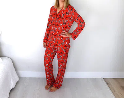 Gigi And Max Two Piece Bamboo Pajama Set In Willie Mickey In Multi