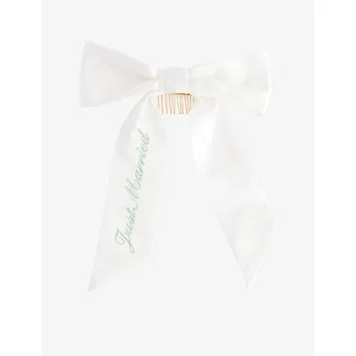 Gigi & Olive Classic Bridal Silk Bow Whit In White