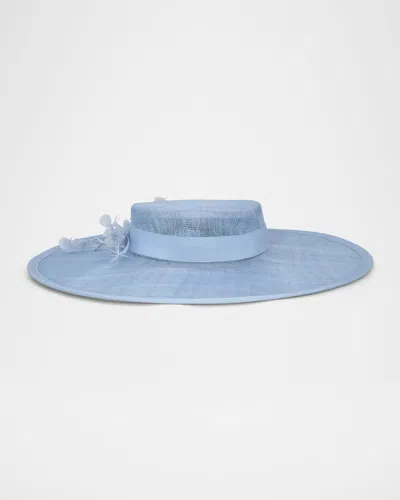 Gigi Burris Calista Mesh Wide Brim Hat In Powder Blue