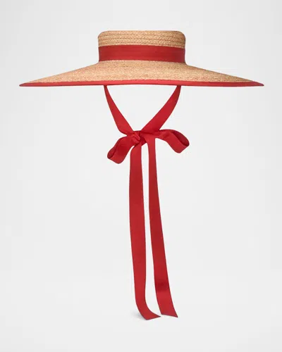 Gigi Burris Claiborne Straw Bucket Hat With Cotton Scarf In Brown