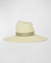 Gigi Burris Drake Asymmetric Straw Fedora In Natural Sage