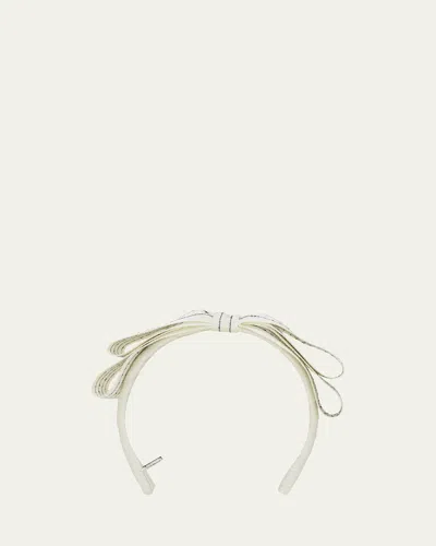 Gigi Burris Elise Bow Headband In White