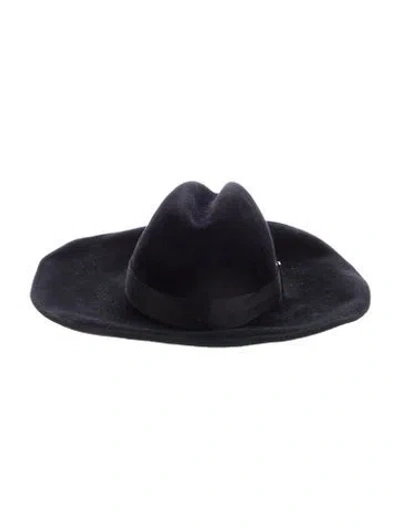 Pre-owned Gigi Burris Fedora Hat In Black