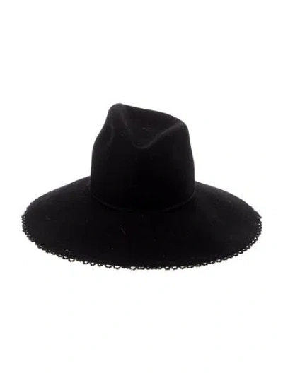 Pre-owned Gigi Burris Felt Sun Hat In Black