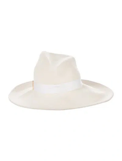 Pre-owned Gigi Burris Felt Wide Brim Sun Hat In Neutrals