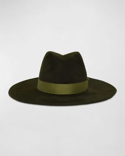 Gigi Burris Jeanne Olive Felt Fedora