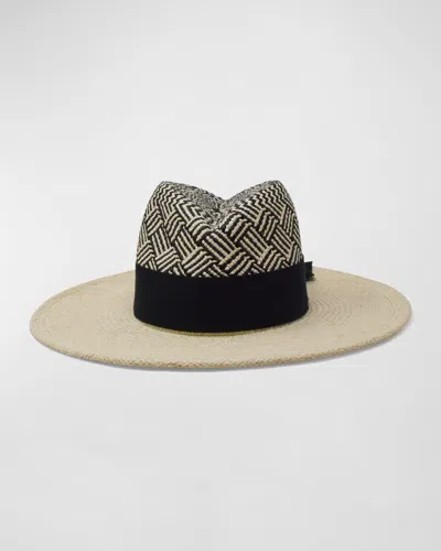 Gigi Burris Jeanne Patterned Hat In Natural/black In Neutrals