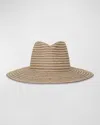 Gigi Burris Jeanne Striped Straw Fedora In Natural Cocoa