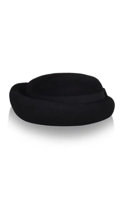 Gigi Burris Laura Wide Cuffed Halo Cap In Black