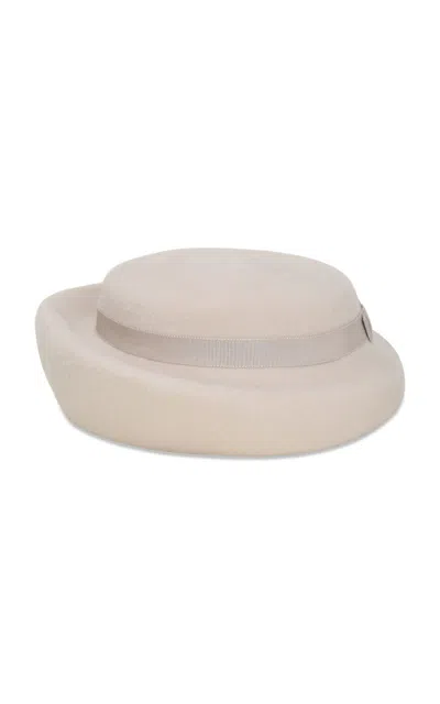 Gigi Burris Laura Wide Cuffed Halo Cap In White