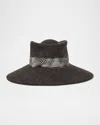 Gigi Burris Merle Wool Fedora Hat With Feathers In Coffee Melange