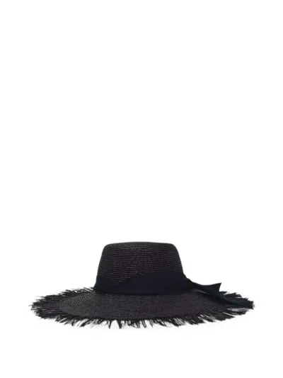 Gigi Burris Millinery Astrid Frayed-edge Hat In Black