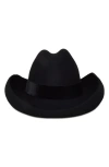 Gigi Burris Millinery Belle Felt Western Hat In Black