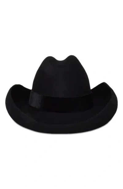 Gigi Burris Millinery Belle Felt Western Hat In Black