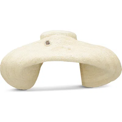 Gigi Burris Millinery Cleo Packable Crochet Straw Sun Hat In White