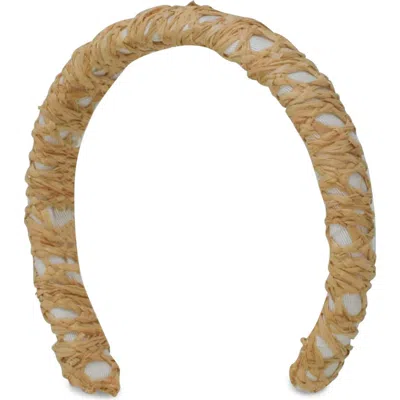 Gigi Burris Millinery Emma Straw & Cotton Headband In Brown