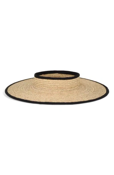 Gigi Burris Millinery Ines Straw Visor In Brown