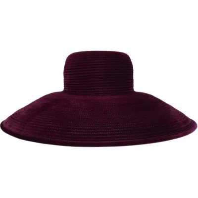 Gigi Burris Millinery Jeanette Velvet Wide Brim Hat In Oxblood