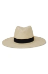 Gigi Burris Millinery Jeanne Straw Fedora In Natural/ Black