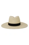 Gigi Burris Millinery Jeanne Straw Fedora In Natural/black