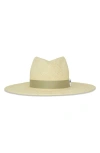 Gigi Burris Millinery Jeanne Straw Fedora In Natural/sage