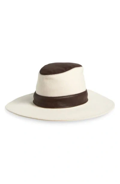 Gigi Burris Millinery Liora Canvas & Leather Fedora