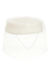 Gigi Burris Millinery Lorna Cocktail Wool Felt Hat With Veil In White
