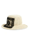 Gigi Burris Millinery Maeve Straw Crochet Bucket Hat