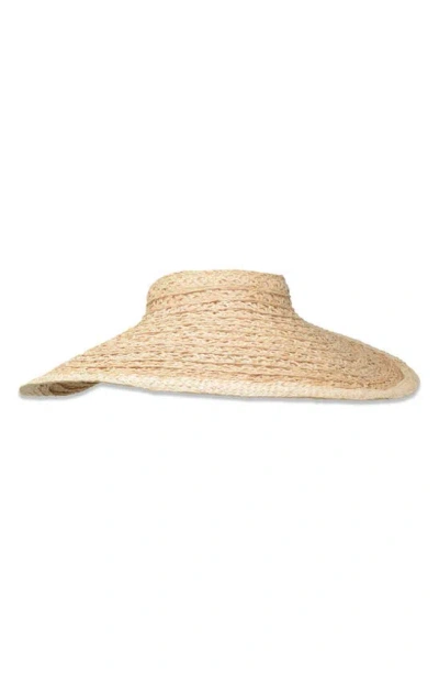 Gigi Burris Millinery Margot Packable Wide Brim Visor In Natural