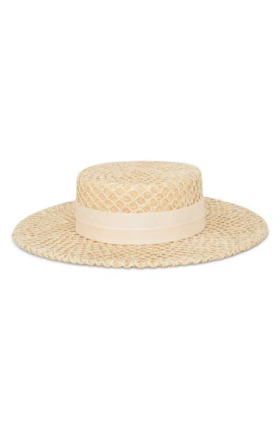 Gigi Burris Millinery Marion Woven Straw Boater Hat In Neutral
