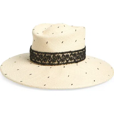 Gigi Burris Millinery Merle Dot Straw Sun Hat In Natural/black
