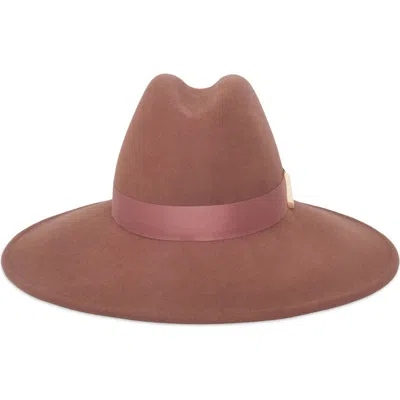 Gigi Burris Millinery Requiem Wool Blend Felt Fedora In Brown