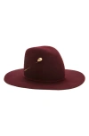 Gigi Burris Millinery Waverly Pin Embellished Felt Hat In Burgundy