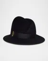 Gigi Burris Nell Rabbit Hair Fedora Hat In Black