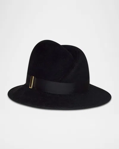 Gigi Burris Nell Rabbit Hair Fedora Hat In Black