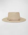 Gigi Burris Noelle Hemp Straw Fedora With Band In Ivory