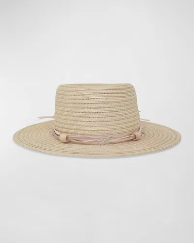 Gigi Burris Noelle Hemp Straw Fedora With Band In Ivory