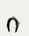 Gigi Burris Peyton Headband W/ Feathers In Black