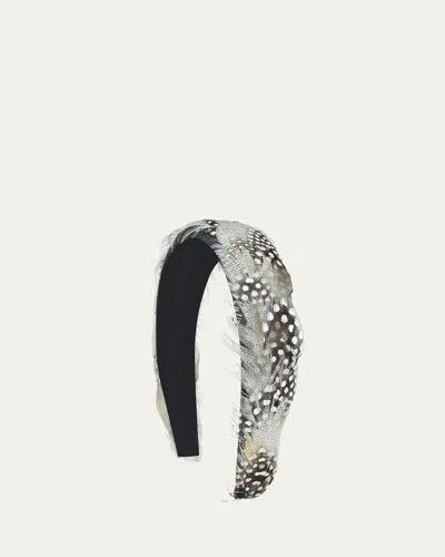 Gigi Burris Peyton Headband W/ Feathers In Guinea
