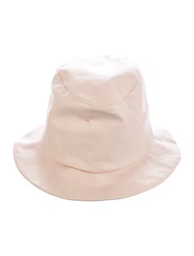 Pre-owned Gigi Burris Pink Faux Leather Bucket Hat