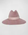 Gigi Burris Requiem Felt Fedora With Band In Dusty Rose Tonal