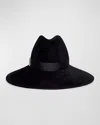 Gigi Burris Requiem Handmade Rabbit Felt Wide-brim Fedora Hat In Blue