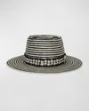 Gigi Burris Sophia Straw Fedora In Black Ivory