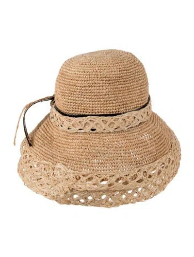 Pre-owned Gigi Burris Straw Hat In Neutrals