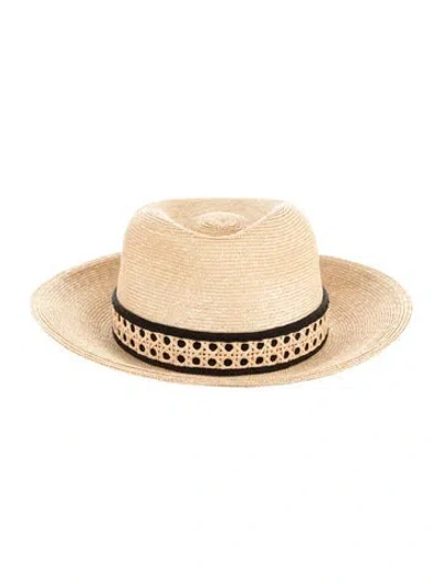 Pre-owned Gigi Burris Straw Panama Hat In Neutral
