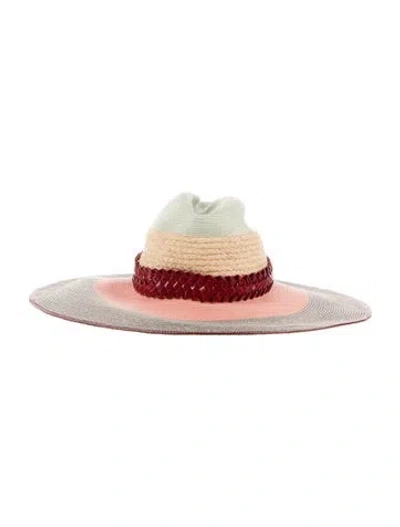 Pre-owned Gigi Burris Straw Sun Hat In Neutrals