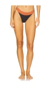 Gigi C Brett Bikini Bottom In Black & Cognac