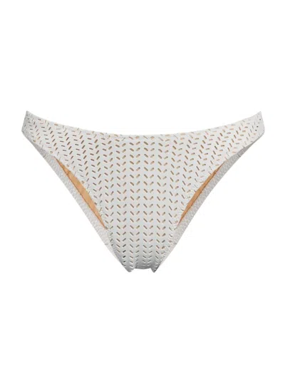 Gigi C Women's Rumi Laser-cut Bikini Bottom In White