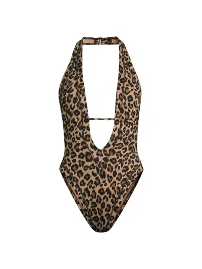 Gigi C Women's Whitney Leopard One-piece Swimsuit In Brown