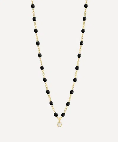 Gigi Clozeau 18ct Gigi Supreme Black Diamond And Resin Bead Necklace In Gold